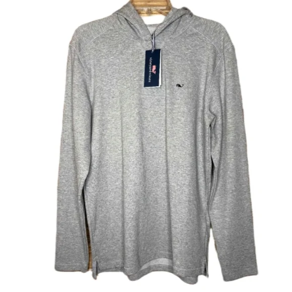 Vineyard Vines Men's Light Gray Long Sleeve Salwater Hoodie Nwt Size Small - Picture 1 of 8